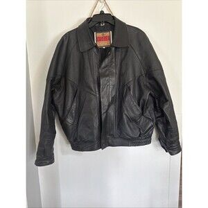 Vintage COOPER Sportswear Leather Biker Rider Bombers Jacket Large Men's Black